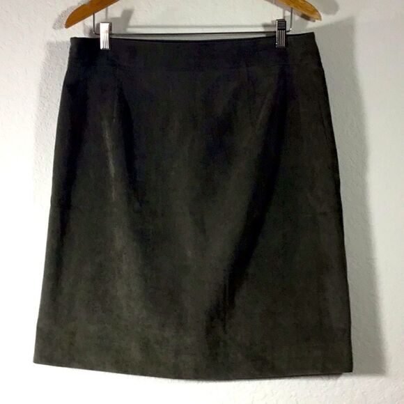 Zac & Rachel Skirt Olive Green Pinwale Coduroy Straight Size 12 - Picture 2 of 9